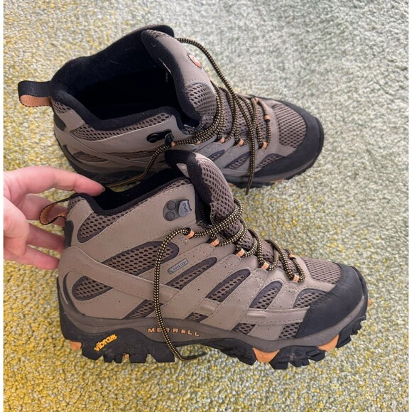 Merrel Mens Moab 2 Mid Goretex Walnut Waterproof Hiking Boots Size 9 - Picture 2 of 10